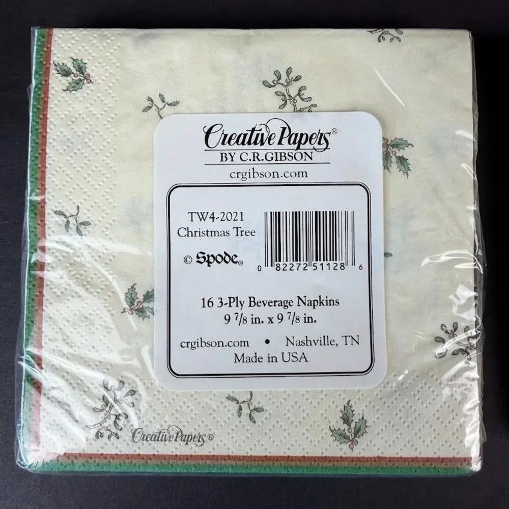 Lot of New & Open Spode Christmas Tree Paper Napkins-Beverage, Luncheon, Dinner